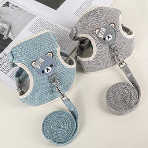 Cartoon Print Cat Rabbit Harness and Leash Set Bunny Rabbits Pet Accessories Bunnies Vest Clothes lapin accessoires pour animaux