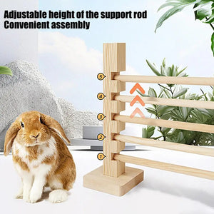 Rabbit Jump Hurdle Bar Adjustable Height Wood Hurdle Bar Obstacle Game for Rabbit Pet Bunny Jump Running Training toys