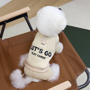 Dog Letters Clothes 4 Legs Jumpsuit Sweatshirt Soft Warm Dog Outfit Pullover Dog Winter Clothes Sweater for Small Medium Dogs