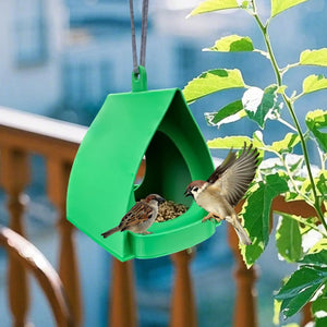 Bird Feeder Decorative Open Design Hanger Hut Shape Hangable Mounted Bird House for Outside Garden Winter Balcony Squirrel