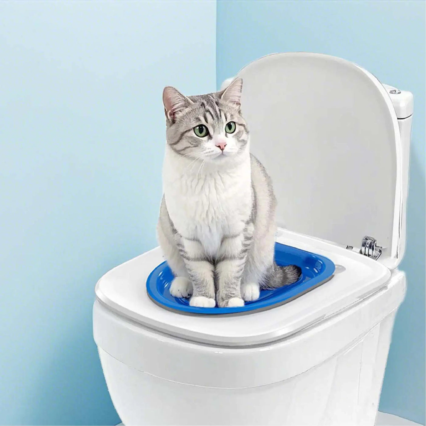 Cat Toilet Training Trainer Litter Box Toilet Teaching Cat to Use Toilet Bowl Cat Bathroom Training Seat for Cats