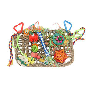 Bird Foraging Wall Toys with Various Toys with Hanging Hook Chewing Toy Climbing for Finches Budgie Cockatiel Love Birds Macaws
