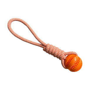 Dog Toys Balls Interactive Treat Rope Rubber Leaking Balls for Small Medium Dogs Chewing Bite Resistant Pet Tooth Cleaning