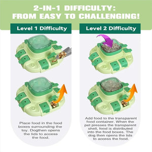 Dog educational toys, suitable for small/large dogs, slow feeder with button, 2 in 1, eliminates boredom, hidden food dog bowl