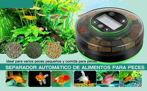 Aquarium Automatic Food Dispenser Automatic Fish Feeder USB Rechargeable Auto Fish Food Dispenser with Timer LCD Display