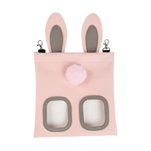 Rabbit Hay Feeder Bag - Adjustable Chew-Proof Foraging Pouch for Bunny/Chinchilla/Hamster Cages Hanging Hay Dispenser with Clips