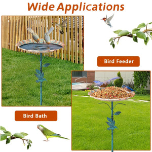 1 Antique Cast Iron Bird Bath with Detachable Feeder - Easy-To-Clean Metal Design, Highly Stable 5-Prong Base, Ideal for Gardens, Lawns, and Holiday Decorations, Perfect for Wild Bird Lovers, Suitable for Halloween, Christmas