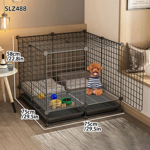 Dog Cage Small Dog Indoor with Separate Toilet Household Corgi Teddy Pomeranian House Kennel Dog Pet Fence