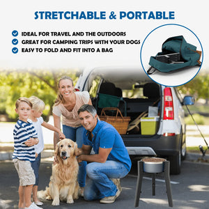 Raised Dog Bowl Stand for Medium & Large & Extra Large Dogs,Metal Tall Dog Food Stand,Adjustable Wide 7-11" Heights 9.8-13.4"