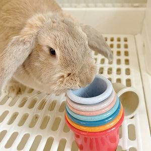 8pcs Stackable rabbit cups, colorful small animals rich toys, interactive snacks hidden games, suitable for rabbits, hamsters
