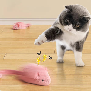 Interactive Plush Mouse Cat Toys Simulation Mice Kitten Self-Playing Plush Toys Indoor Pet Cats Chew Toy