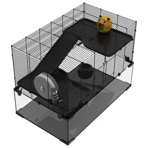Three-tier Hamster Cage, With Quick Delivery, Glass Basin, Ramp And Sports Wheel, Suitable For Small Hamsters.