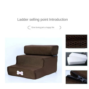 Hot Dog House Dog Stairs Pet 3 Steps Stairs for Small Dog Cat Pet Ramp Ladder Anti-slip Removable Dogs Bed Stairs Pet Supplies