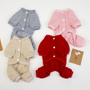 Dog Letters Clothes 4 Legs Jumpsuit Sweatshirt Soft Warm Dog Outfit Pullover Dog Winter Clothes Sweater for Small Medium Dogs