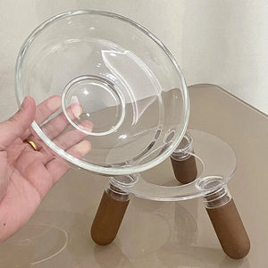 【E】Cat Bowl With Transparent Design, Elevated Cat Food Bowl Water Plate Snack Dish With Stand For Neck Protection