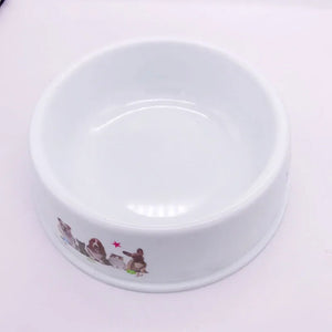 Pet Dog Feeding Food Bowls Puppy Lovely Print White Dog Feeder Dish Bowel Cat Bowl Deep Bowl with Large Capacity