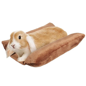 Rabbit Bed Mat Thickened Soft Bunny Bed Washable Cuddle Cushion Mat Double-Sided Plush Small Pet Flop Cotton Pillow for Rabbit