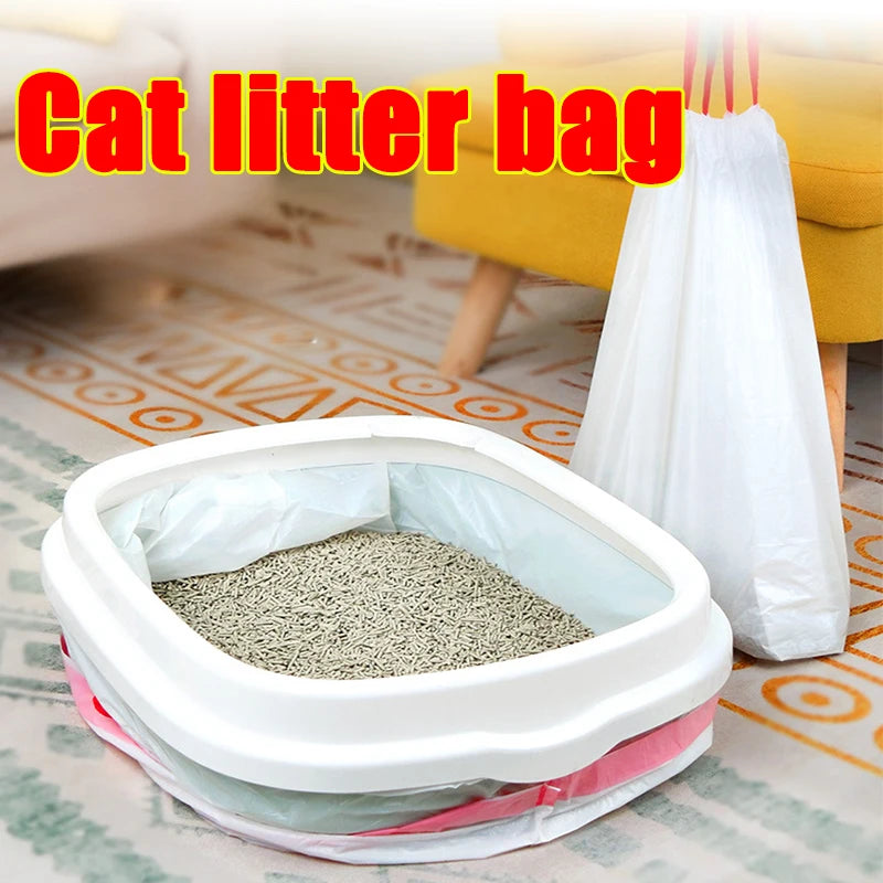 Cat Litter Bag Portable Household Pet Bag Multi Functional Pulling Rope Free From Dirty Hands Sand-proof Cleaning Pet Supplies