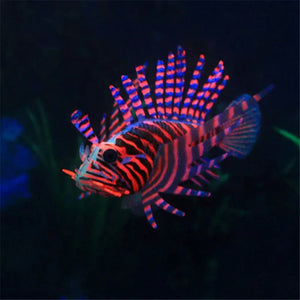 Artificial Luminous Lionfish Fish Silicone Fake Fish Floating Glow In Dark Aquarium Tank Landscape Ornament Home Decoration