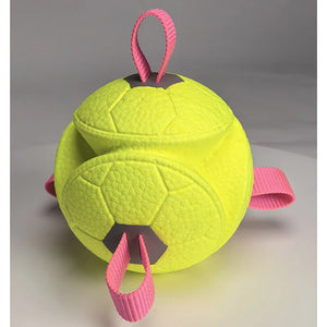 Dog Soccer Chew Toy with Rope - Durable Interactive Fetch Ball for Puppy, Pet Tug-of-War Training Toy, Teeth Cleaning Bite Resis
