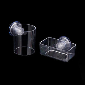 〔W〕Fish Tank Feeding Ring Transparent Acrylic Rectangle Round Shape Aquarium Suspensible Feeder For Tank Floating Food Dispenser