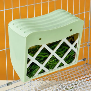 Rabbit Grass Basket Hanging Rabbit Hay Feeder Fixed Large Capacity Rabbit Grass Rack Anti-tipping with Lid Hay Manger Grass Rack