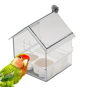 ABS Bird Feeder Prevent Scattering Bird Feeding Bowl Hanging Multifunction Bird Bath Parakeets Bathtub Bird Cage Accessories