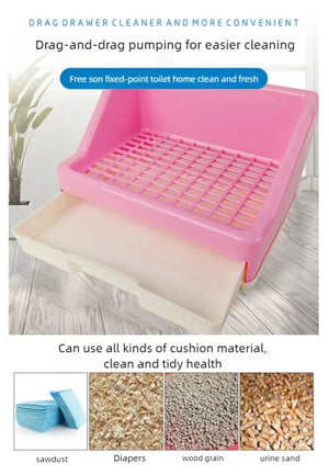 Rabbit toilet with high anti spray urinal, small pet with drawer, toilet bowl, Dutch pig, Totoro pet, rabbit toilet