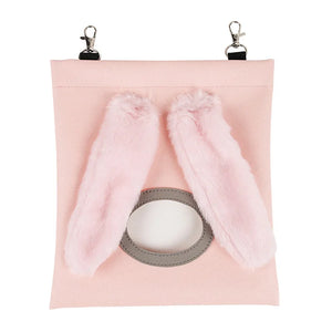 Rabbit Hay Feeder Bag - Adjustable Chew-Proof Foraging Pouch for Bunny/Chinchilla/Hamster Cages Hanging Hay Dispenser with Clips