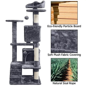 Large Cat House for for Kittens & Cat Tree Cat Tower Condo with 2 Condos Scratching Posts Large Cat House for for Kittens & Cats