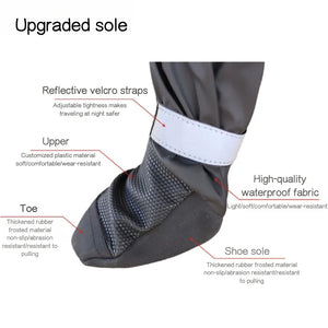 Dog Shoes For Going Out Anti Dirty Anti Falling Pet Shoes Elastic Band Reflective Band Shoes Waterproof Rainy Day Wearing Shoes.