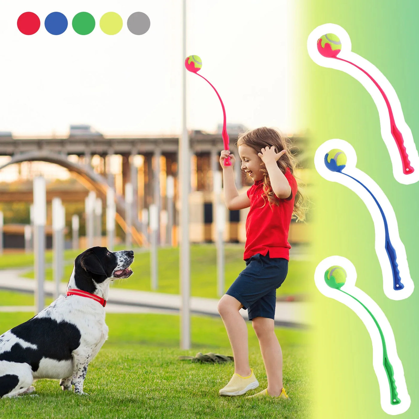 Dog Toys Throwing Pole Dog Training Ball Thrower Outdoor With Tennis Ball Training Throwing Toys Pet Supplies For Gift