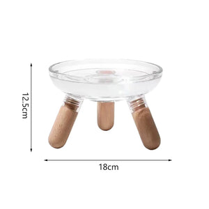 【E】Cat Bowl With Transparent Design, Elevated Cat Food Bowl Water Plate Snack Dish With Stand For Neck Protection