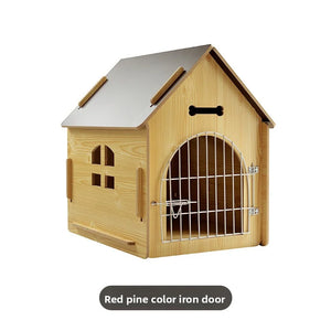 New wooden dog house and cat house, pet windowed dog house, detachable pet cabin, high-density Osson board, with iron doors