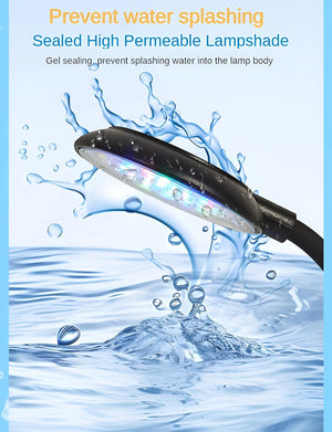 Fish Tank Clip Light, Color Changing and Dimming, USB Interface, Landscaping, Blue white light switching Brightening