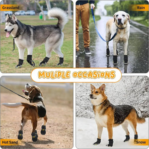 Dog Shoes for Large Size Dogs Waterproof Medium Large Dog Boots for Hot Pavement Winter Snow Hiking Breathable Elastic