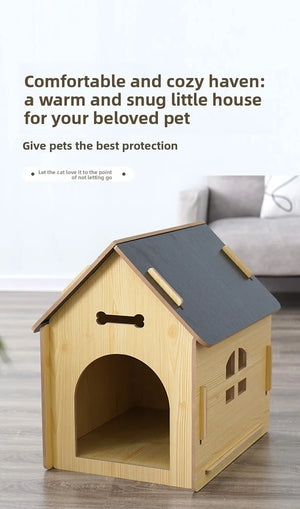 New wooden dog house and cat house, pet windowed dog house, detachable pet cabin, high-density Osson board, with iron doors