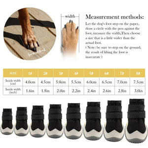 Dog Shoes for Large Size Dogs Waterproof Medium Large Dog Boots for Hot Pavement Winter Snow Hiking Breathable Elastic