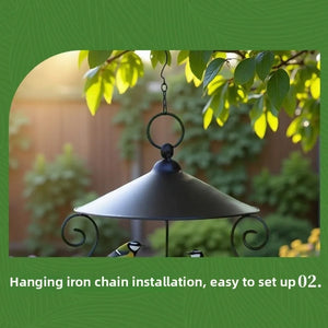 Iron Bird Feeder Windproof Rainproof Bird Food Dispenser Hanging Multi-purpose Bird Feeding Tray Hummingbird