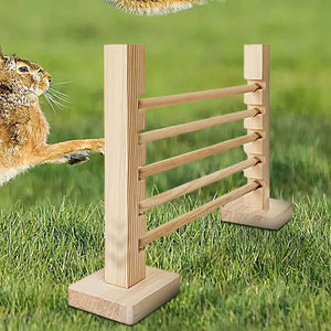 Rabbit Jump Hurdle Bar Adjustable Height Wood Hurdle Bar Obstacle Game for Rabbit Pet Bunny Jump Running Training toys