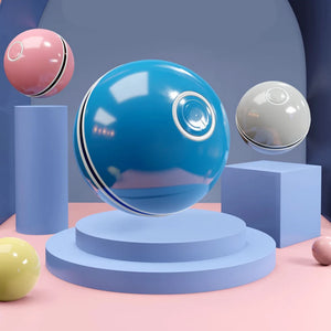 Automatic Cat Interactive Ball Smart Cat Catnip Toys with Feather Bell USB Rechargeable Self Rotating Led Pet Toy for Kitten