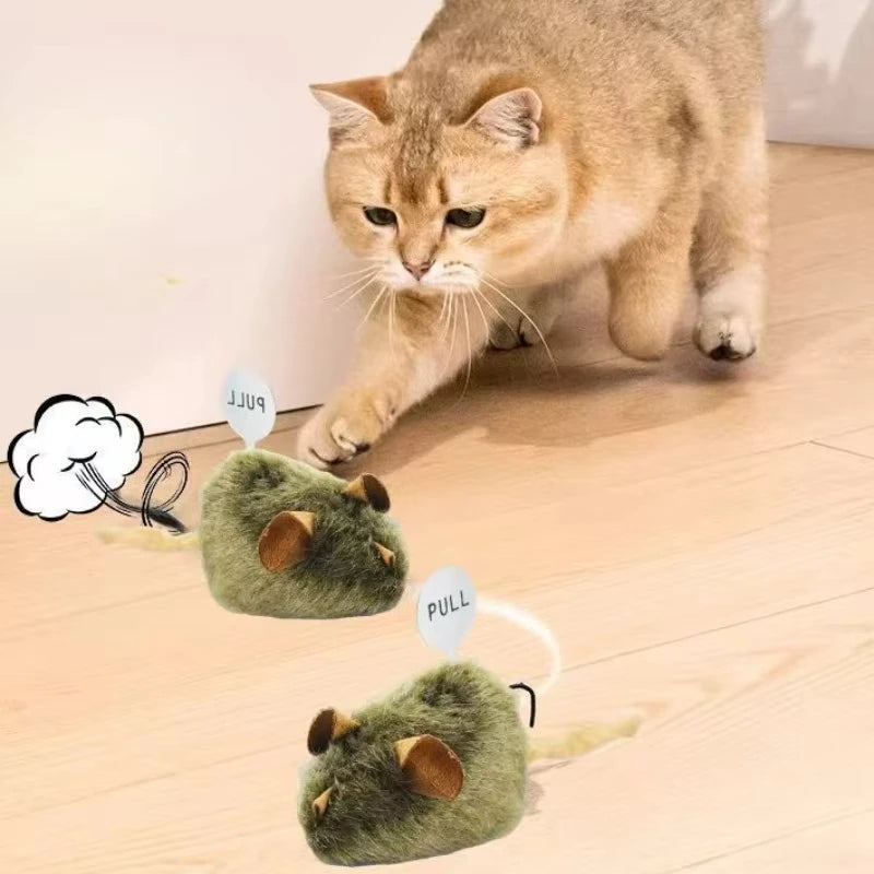Cat toy, realistic squeaking mouse, sensor-activated sound, plush little mouse, self-entertaining and entertaining cat toy