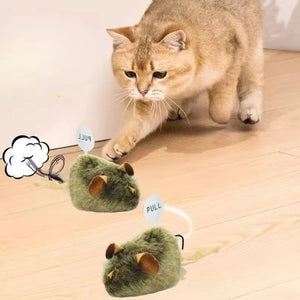 Cat toy, realistic squeaking mouse, sensor-activated sound, plush little mouse, self-entertaining and entertaining cat toy