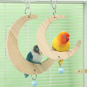 Bird Mirror Wooden Interactive Play Toy With Perch For Small Parrot Budgies Parakeet Cockatiel Conure Lovebird Cage Accessories