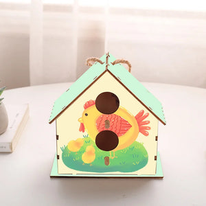 DIY Bird Wood House Outdoor Handmade Accessory Pet Supplies Hanging Birdhouse Hideouts for Outside Balcony jaulas para pájaros