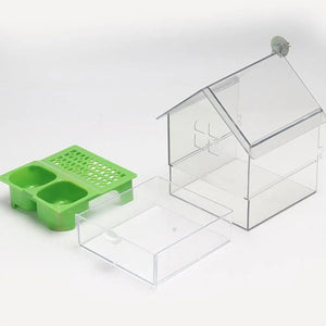 ABS Bird Feeder Prevent Scattering Bird Feeding Bowl Hanging Multifunction Bird Bath Parakeets Bathtub Bird Cage Accessories
