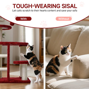 Cat Tree Tower for Indoor Cats Large Adults, Cat Tower with Scratching Post, Multi-Level Furniture Activity Center