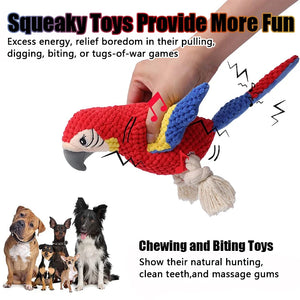 1PC Parrot Shaped Dog Toy With Squeaking Filling Suitable For Small And Medium-Sized Dogs To Play With