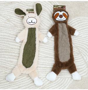 Bite Resistant Rabbit Fur Plush Dog Toy Durable Linen Squeaky Toy for Puppies and Medium Dogs with Soft Burlap and Rabbit Hair