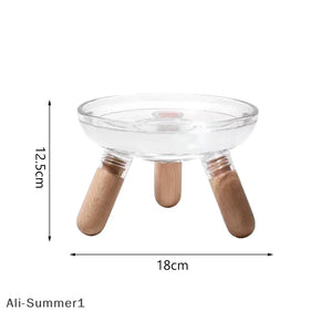 【E】Cat Bowl With Transparent Design, Elevated Cat Food Bowl Water Plate Snack Dish With Stand For Neck Protection